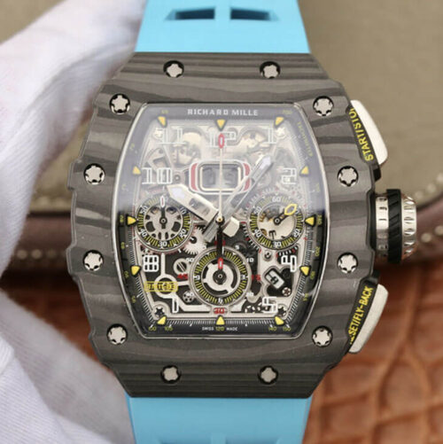 Richard Mille RM11-03 KV Factory Blue Rubber Strap JF Replica Watches - JF Replica