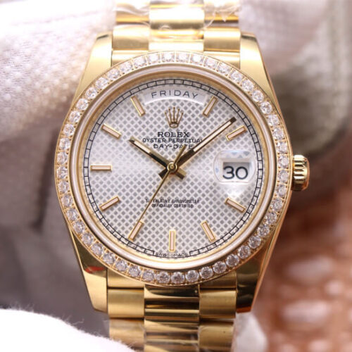 Rolex Day Date M228348RBR-0005 EW Factory Diamond-Set Bezel JF Replica Watches - JF Replica