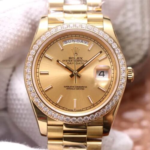 Rolex Day Date M228348RBR-0008 EW Factory 18ct Yellow Gold Case JF Replica Watches - JF Replica