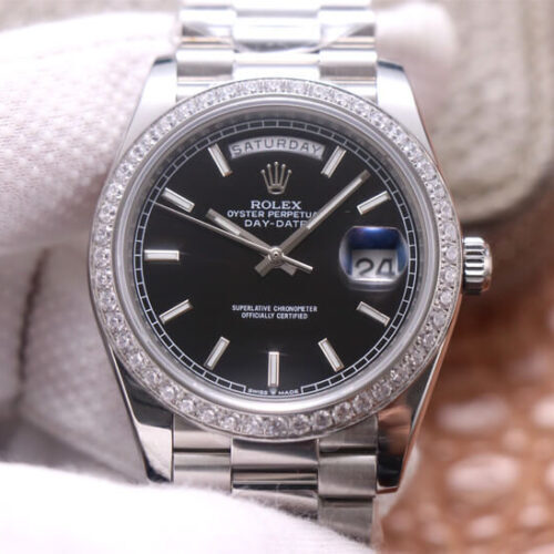 Rolex Day Date M228349RBR-0002 EW Factory Diamond-Set Bezel JF Replica Watches - JF Replica