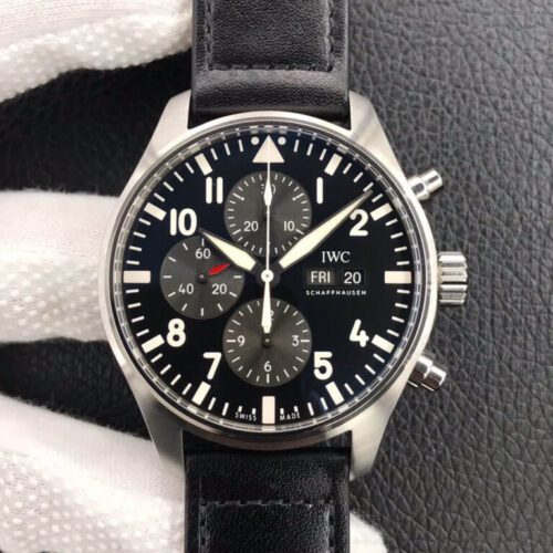 IWC Pilot IW377709 ZF Factory Black Strap JF Replica Watches - JF Replica