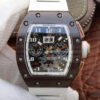 Richard Mille RM011 KV Factory Ceramic Bezel White Strap JF Replica Watches - JF Replica
