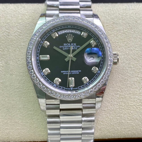 Rolex Day Date 118346 36MM EW Factory Diamond-Set Bezel JF Replica Watches - JF Replica