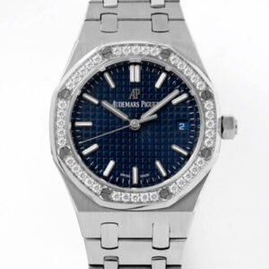 Audemars Piguet Royal Oak 77351ST.ZZ.1261ST.01 8F Factory Blue Dial Silver Strap JF Replica Watches - JF Replica