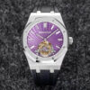 Audemars Piguet Royal Oak Tourbillon R8 Factory V3 Titanium Purple Dial JF Replica Watches - JF Replica