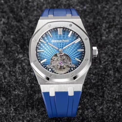 Audemars Piguet Royal Oak Tourbillon R8 Factory V3 Blue Rubber Strap JF Replica Watches - JF Replica