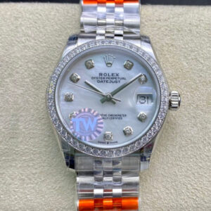 Rolex Datejust M278384RBR-0008 TW Factory Silver Diamond Dial JF Replica Watches - JF Replica