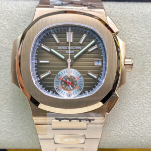 Patek Philippe Nautilus 5980-1R 3K Factory V2 Rose Gold Case JF Replica Watches - JF Replica