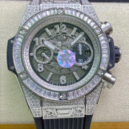Hublot BIG BANG 421.NX.1170.RX.0904 ZF Factory Diamond Case Rubber Strap JF Replica Watches - JF Replica