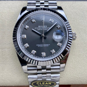 Rolex Datejust M126334-0006 Clean Factory Gray Diamond Dial JF Replica Watches - JF Replica
