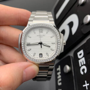 Patek Philippe Nautilus 7118/1200A-010 3K Factory Diamond-Set Bezel JF Replica Watches - JF Replica