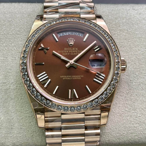 Rolex Day Date M228345RBR-0009 EW Factory Diamond-Set Bezel JF Replica Watches - JF Replica