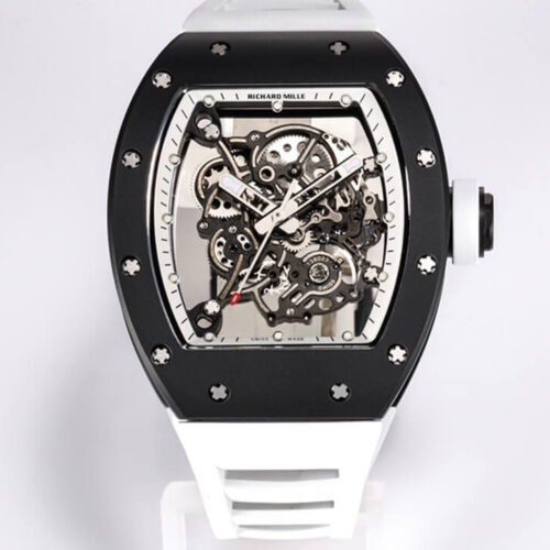 Richard Mille RM-055 BBR Factory White Rubber Strap JF Replica Watches - JF Replica