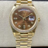Rolex Day Date M128348RBR-0005 EW Factory Brown Diamond Dial JF Replica Watches - JF Replica