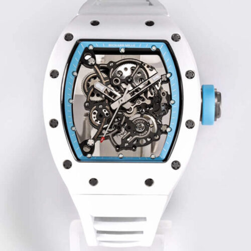 Richard Mille RM-055 BBR Factory White Ceramic Skeleton Dial JF Replica Watches - JF Replica