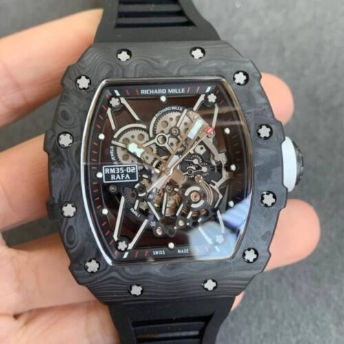 Richard Mille RM035-02 KV Factory Carbon Fiber Rubber Strap JF Replica Watches - JF Replica