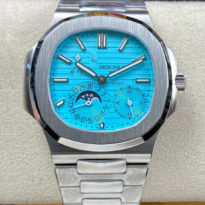 Patek Philippe Nautilus 5712 GR Factory Silver Stainless Steel Strap JF Replica Watches - JF Replica