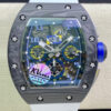 Richard Mille RM011 KV Factory Carbon Fiber White Rubber Strap JF Replica Watches - JF Replica