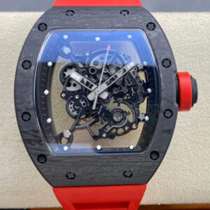 Richard Mille RM-055 BBR Factory Skeleton Dial Red Strap JF Replica Watches - JF Replica