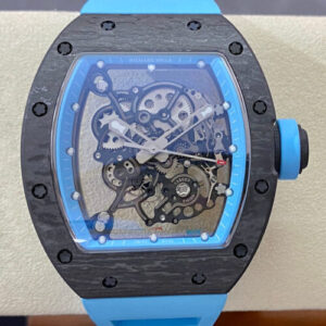 Richard Mille RM-055 BBR Factory Blue Rubber Strap JF Replica Watches - JF Replica