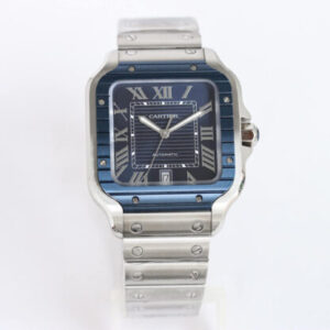 Cartier Santos GF Factory Blue Bezel JF Replica Watches - JF Replica