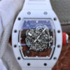 Richard Mille RM055 KV Factory Skeleton Dial White Rubber Strap JF Replica Watches - JF Replica
