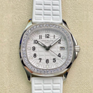 Patek Philippe Aquanaut 5067A-024 Quartz Movement PPF Factory White Dial Diamond Bezel JF Replica Watches - JF Replica