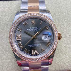 Rolex Datejust M126281RBR-0012 EW Factory Grey Dial Diamond-Set Bezel JF Replica Watches - JF Replica