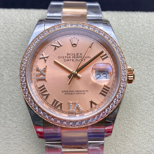 Rolex Datejust M126281RBR-0016 EW Factory Pink Dial Diamond-Set Bezel JF Replica Watches - JF Replica