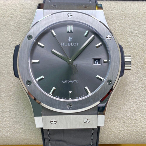 Hublot Classic Fusion 542.NX.7071.LR 42MM WWF Factory Grey Leather Strap JF Replica Watches - JF Replica