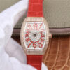 Franck Muller Vanguard Ladies ABF Factory Red Leather Strap JF Replica Watches - JF Replica