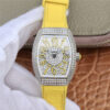 Franck Muller Vanguard Ladies ABF Factory Yellow Leather Strap JF Replica Watches - JF Replica