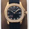 Patek Philippe Aquanaut 5067A Quartz Movement PPF Factory Rose Gold Diamond Bezel JF Replica Watches - JF Replica