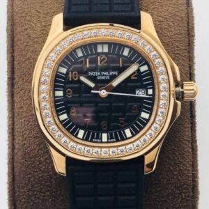 Patek Philippe Aquanaut 5067A Quartz Movement PPF Factory Rose Gold Diamond Bezel JF Replica Watches - JF Replica