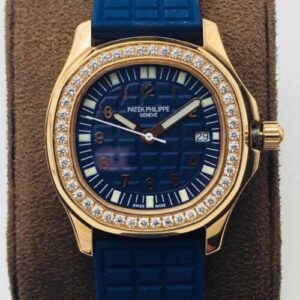 Patek Philippe Aquanaut 5067A Quartz Movement PPF Factory Gold Diamond Bezel JF Replica Watches - JF Replica