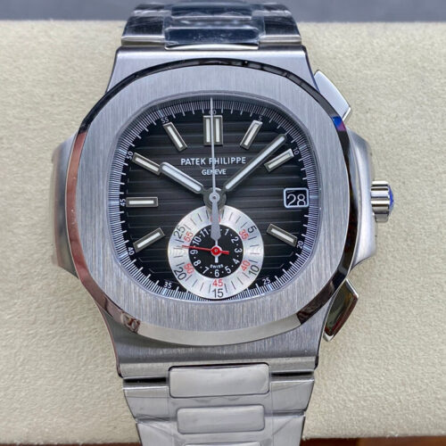 Patek Philippe Nautilus 5980/1A-014 PPF Factory Black Dial Stainless Steel Strap JF Replica Watches - JF Replica