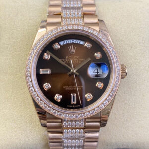 Rolex Day Date M128345rbr-0041 EW Factory Brown Diamond Dial JF Replica Watches - JF Replica