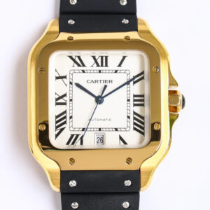 Cartier Santos WGSA0009 GF Factory V2 Yellow Gold Bezel JF Replica Watches - JF Replica