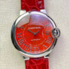 Ballon Bleu De Cartier 36MM 3K Factory Red Strap JF Replica Watches - JF Replica
