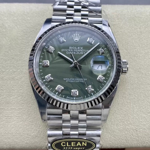Rolex Datejust M126234-0055 36MM Clean Factory Green Diamond Dial JF Replica Watches - JF Replica