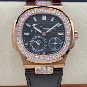 Patek Philippe Nautilus 5724R-001 GR Factory Brown Leather Strap JF Replica Watches - JF Replica