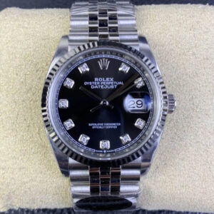 Rolex Datejust M126234-0027 36MM Clean Factory Black Diamond Dial JF Replica Watches - JF Replica