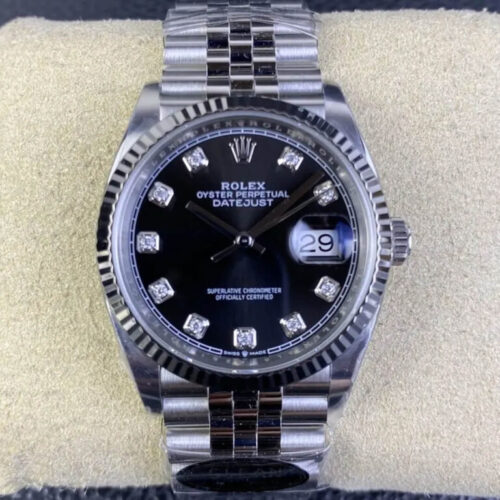 Rolex Datejust M126234-0027 36MM Clean Factory Black Diamond Dial JF Replica Watches - JF Replica