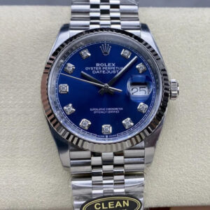 Rolex Datejust M126234-0037 36MM Clean Factory Blue Diamond Dial JF Replica Watches - JF Replica