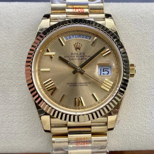 Rolex Day Date M228238-0006 GM Factory 904L Gold Dial JF Replica Watches - JF Replica