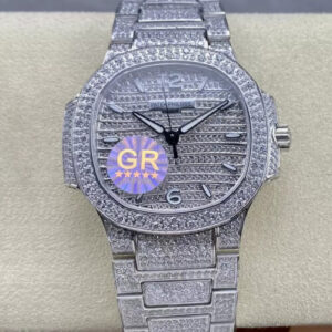 Patek Philippe Aquanaut 7118/1450G-001 GR Factory Full Diamond Case JF Replica Watches - JF Replica
