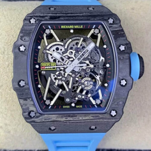Richard Mille RM35-02 T+ Factory NTPT Carbon Fiber Rubber Strap JF Replica Watches - JF Replica