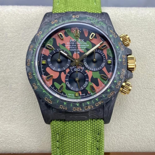 Rolex Daytona Cosmograph Diw Custom Version Noob Factory Green Fabric Strap JF Replica Watches - JF Replica
