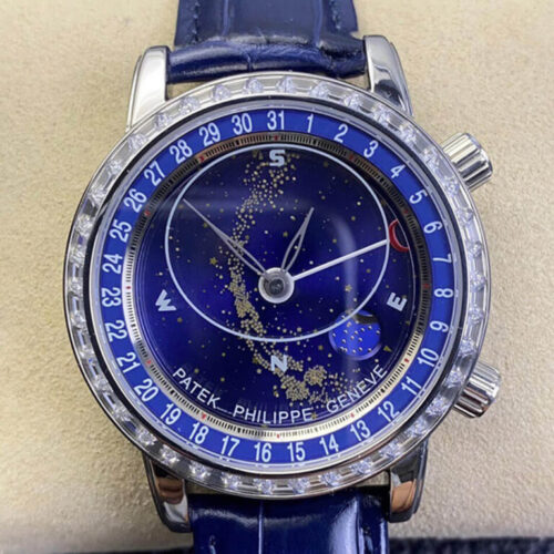 Patek Philippe Grand Complications 6104G-001 AI Factory Sky Moon Blue Dial JF Replica Watches - JF Replica