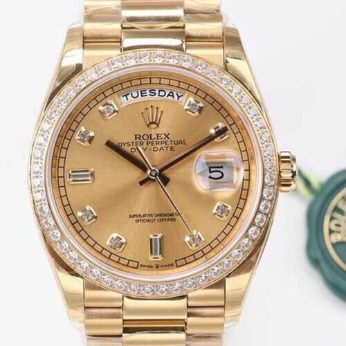 Rolex Day Date M128348RBR-0008 EW Factory Gold Dial JF Replica Watches - JF Replica